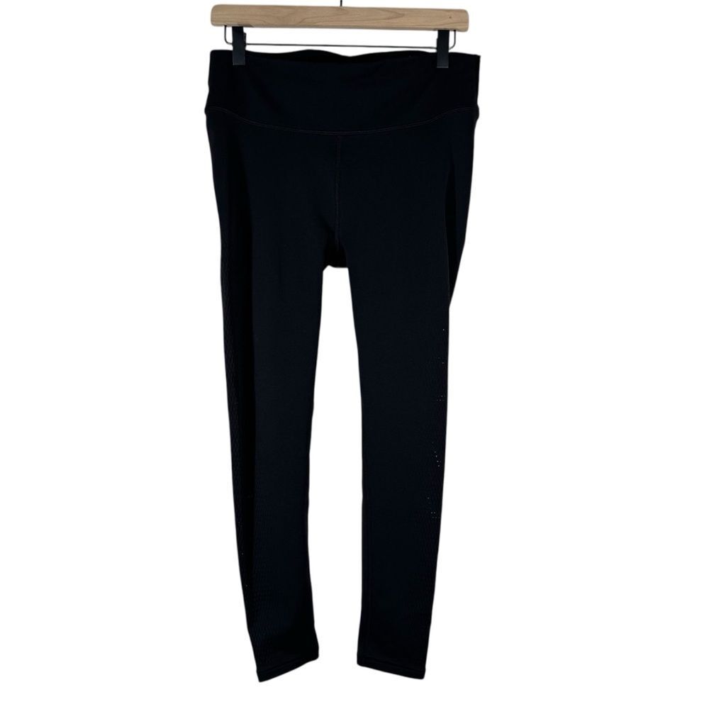 Lululemon Leggings Black Reveal 7/8 Tights Velocity Breathable Mesh Women’s 12